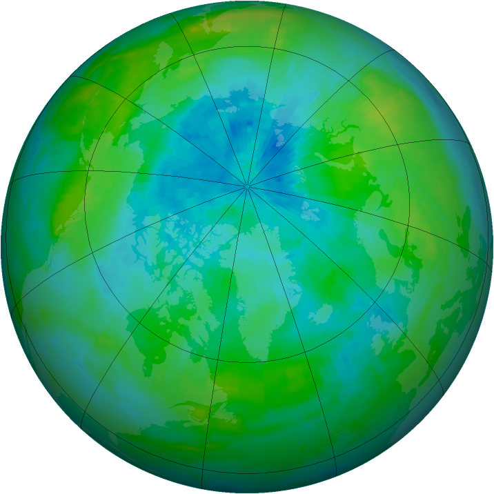 Arctic ozone map for 12 September 1991